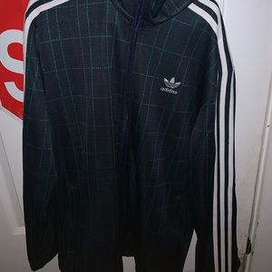 Adidas track jacket (plaid)